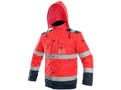 Bunda LUTON, výstražná, červeno-modrá, vel. 3XL